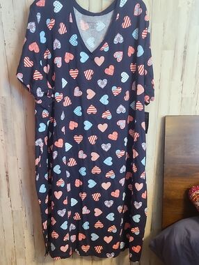 Dreams & Co. Navy Heart Print Pj